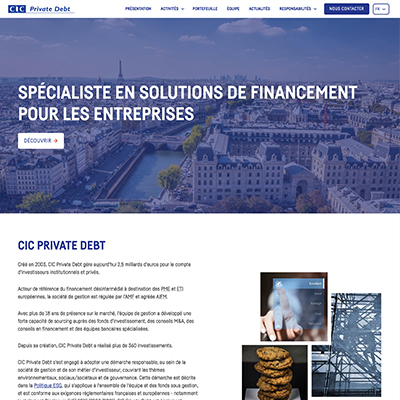 Capture d'écran des sites filiales du Crédit Mutuel et CIC