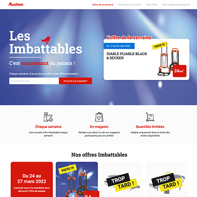 Capture d'écran du site Les Imbattables